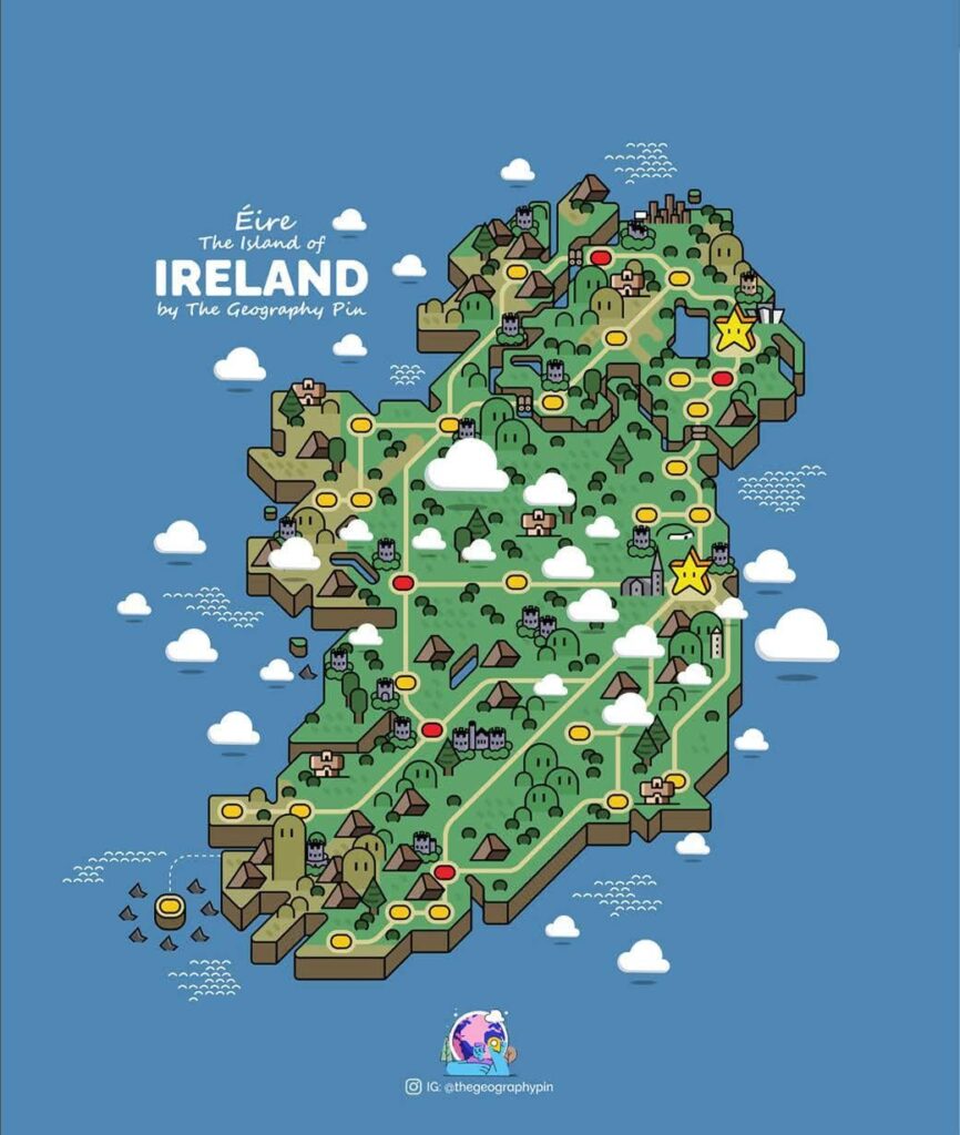 マリオ風アイルランド地図
