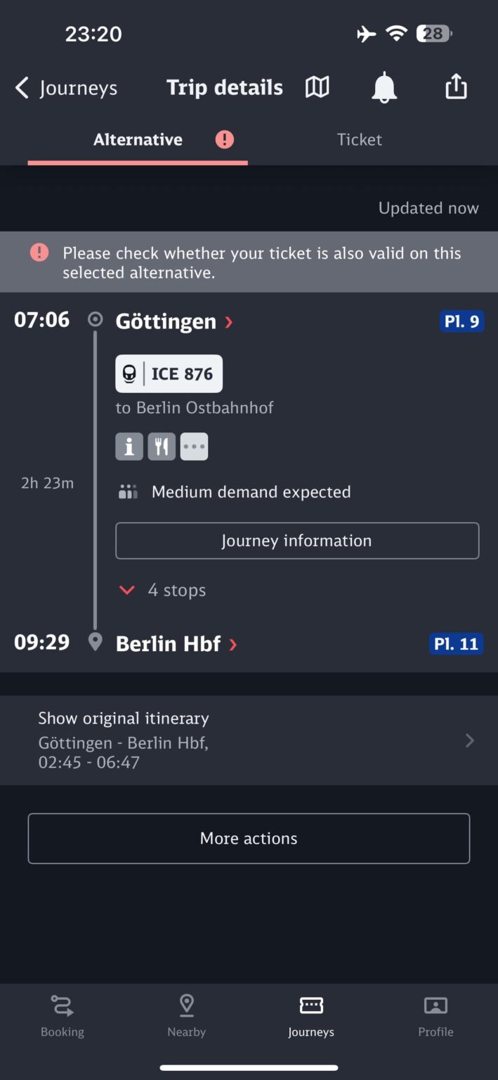 DB ICE 代替時間