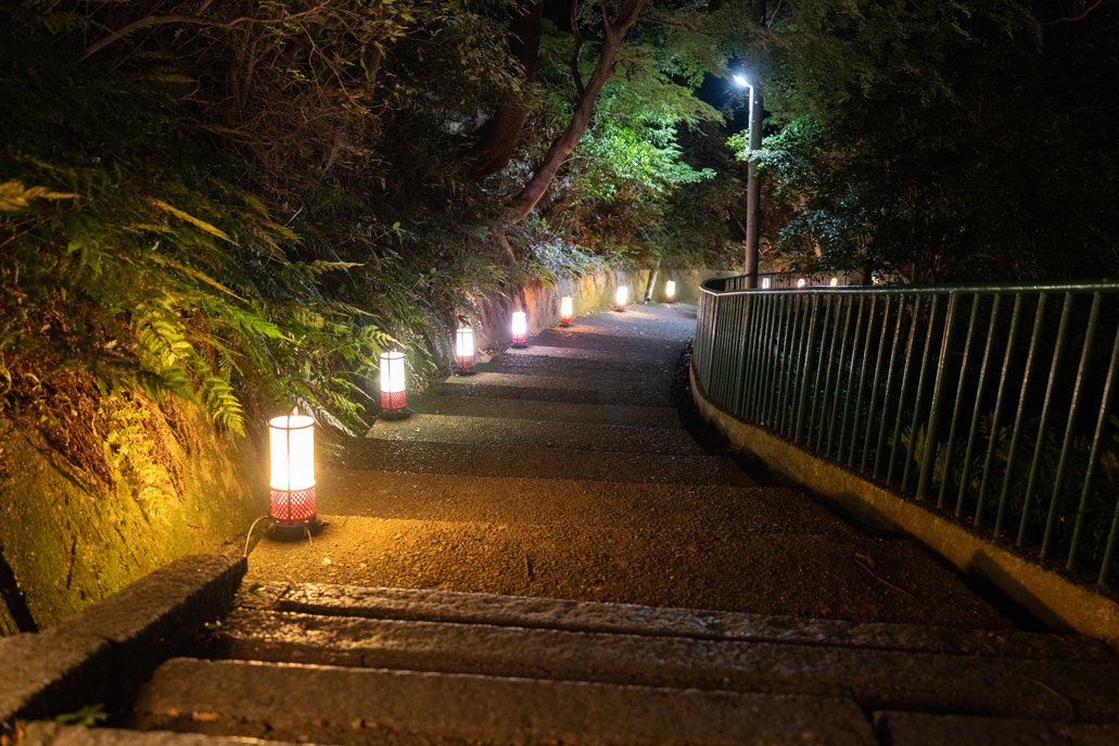 「鎮守の杜ナイトウォークinやわた」の帰り道の画像