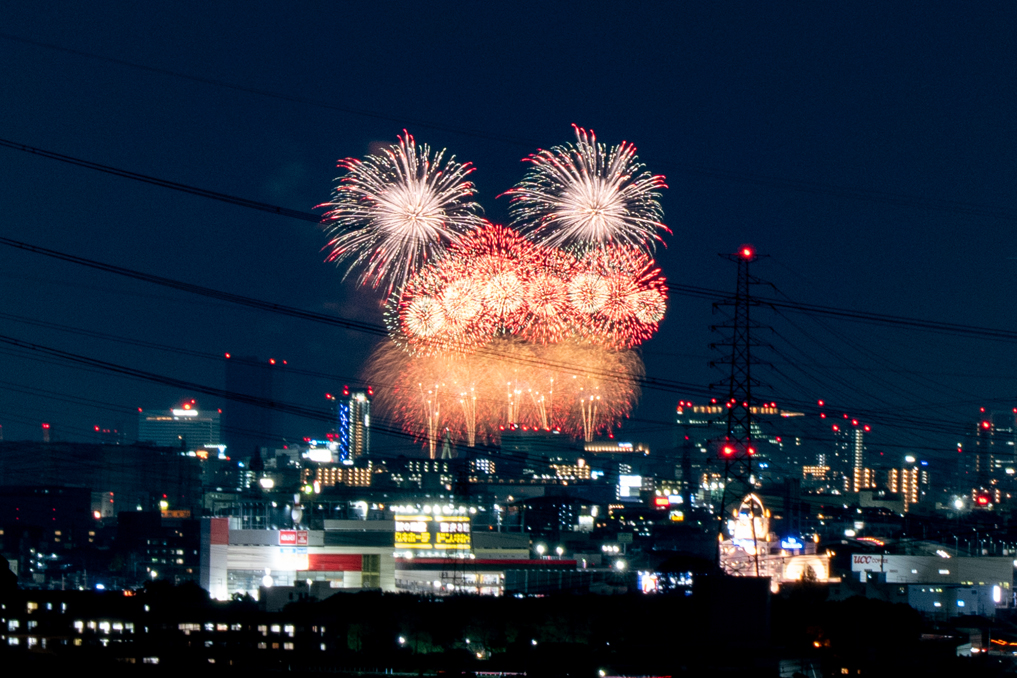 「EXPO Thanks 花火大会」の画像　京都府八幡市から撮影３