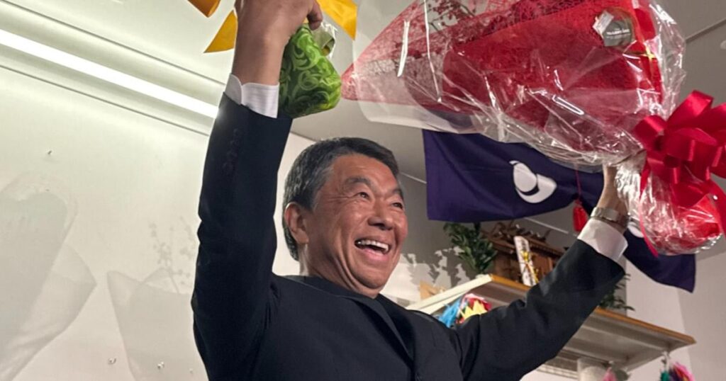 宮城県知事選挙､現職の村井嘉浩氏が6選 参政党支援の新人ら4人破る