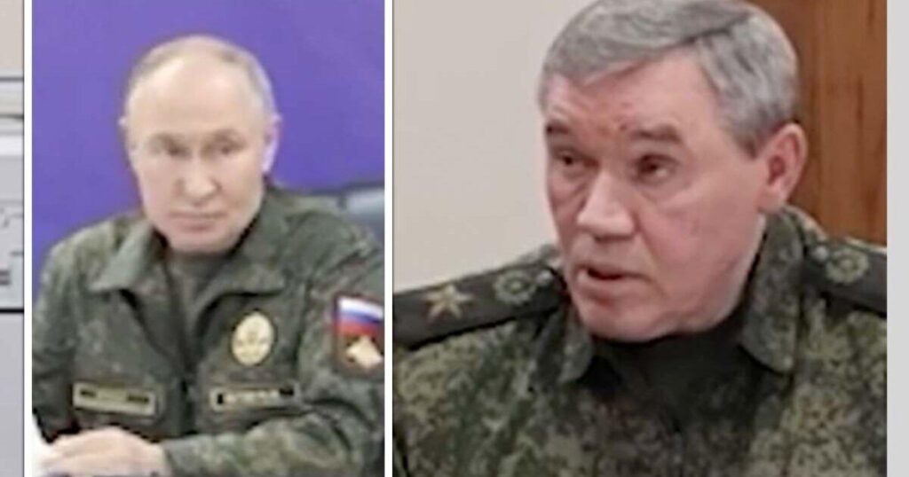 ロシアのトップ将軍が、プーチン大統領を偽りの戦場勝利で厚かましくも誤解させるビデオで捕らえられた