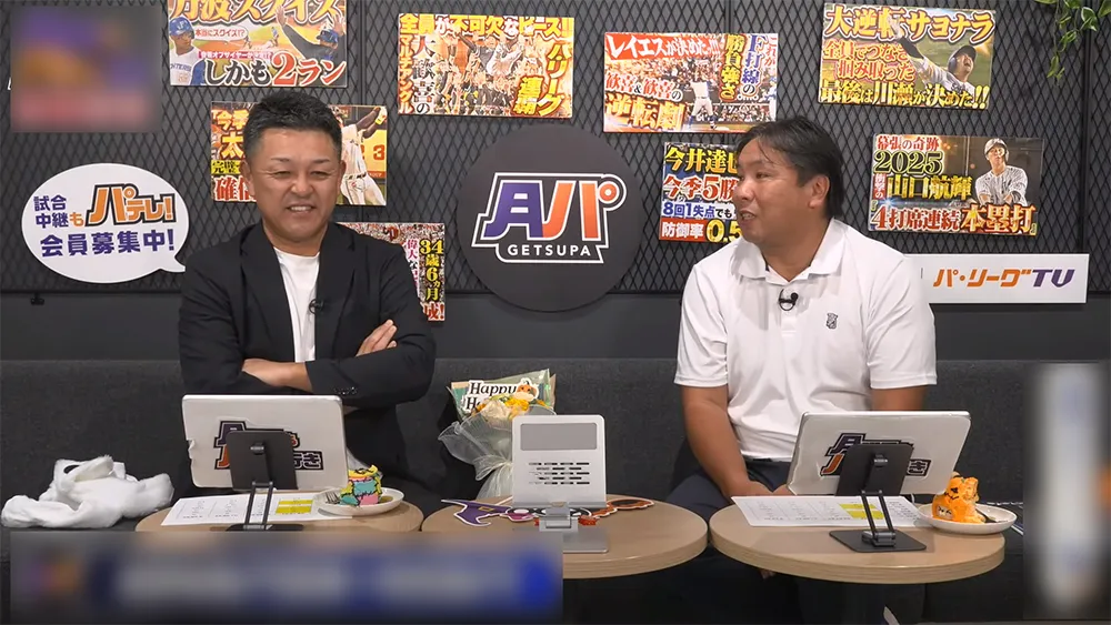 谷繁元信さん（左）里崎智也さん（右）©パーソル パ・リーグTV
