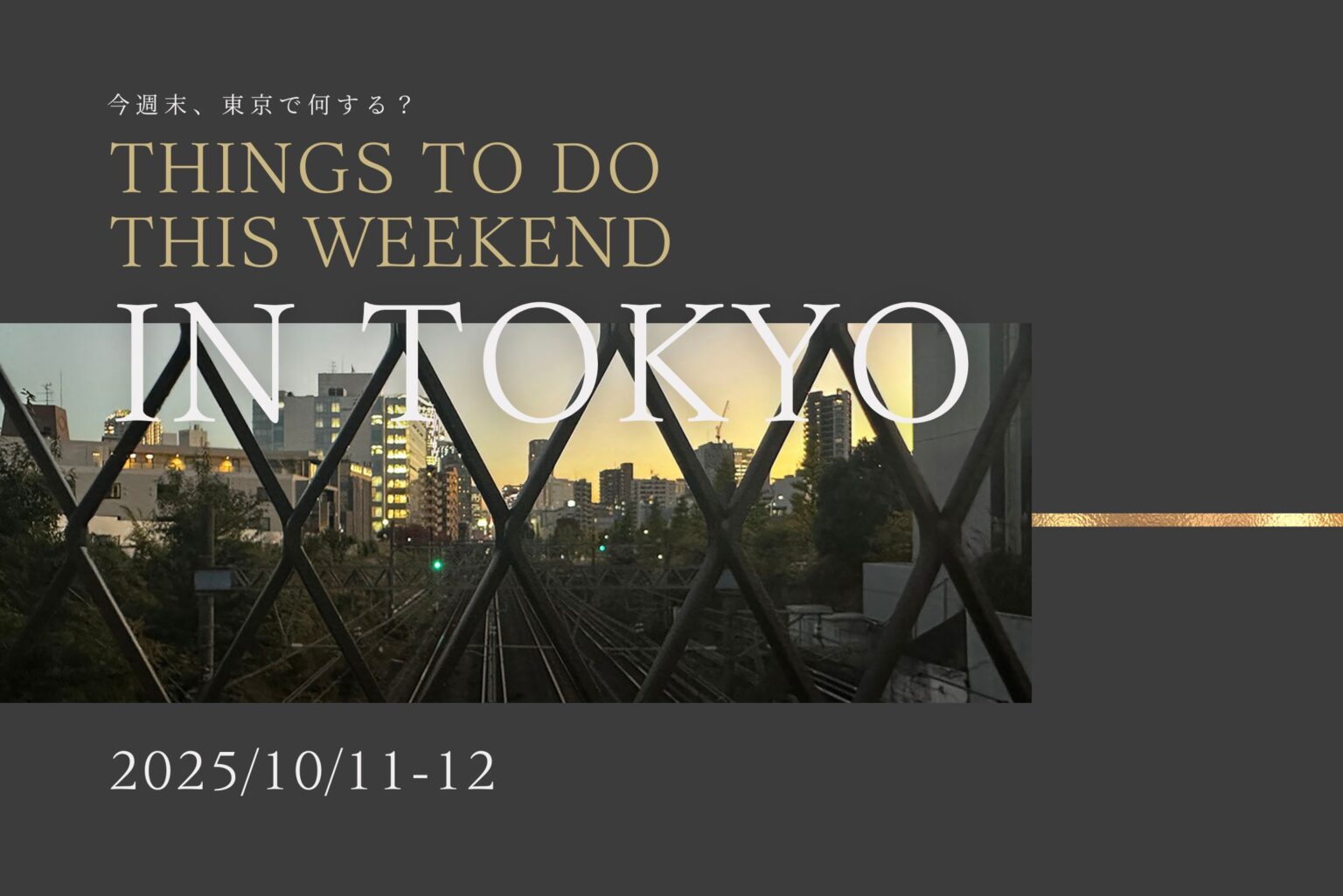 今週末東京で何する？THINKS TO DO THIS WEEKEND IN TOKYO 2025/10/11-13