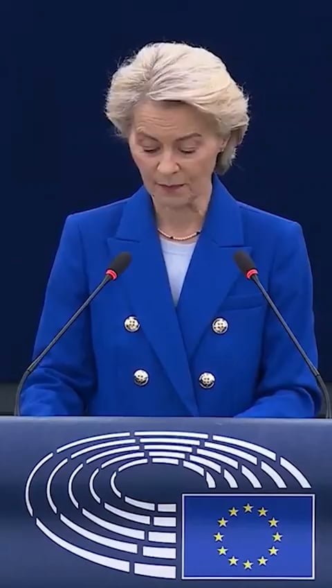 ウルズラ・フォン・デア・ライエン: 「これは増大する脅威の憂慮すべきパターンの一部です。連合全土で海底ケーブルが切断され、空港や物流拠点はサイバー攻撃で麻痺し、選挙は悪影響キャンペーンの標的となっています。今こそそれをその名で呼ぶべき時です。これはハイブリッド戦争です。」