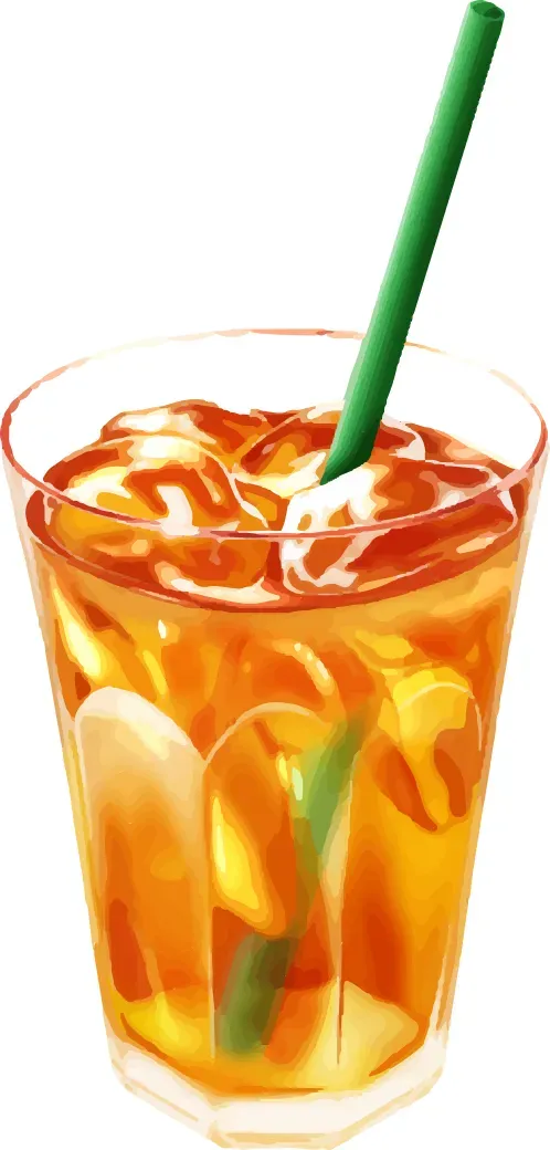 氷が入ったグラスの飲み物のイラスト
