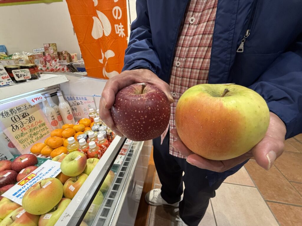 千雪と名月のりんご