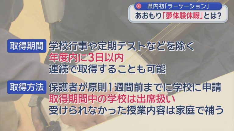 青森県内初「ラーケーション」 あおもり「夢体験休暇」とは？／青森市 - ABA青森朝日放送