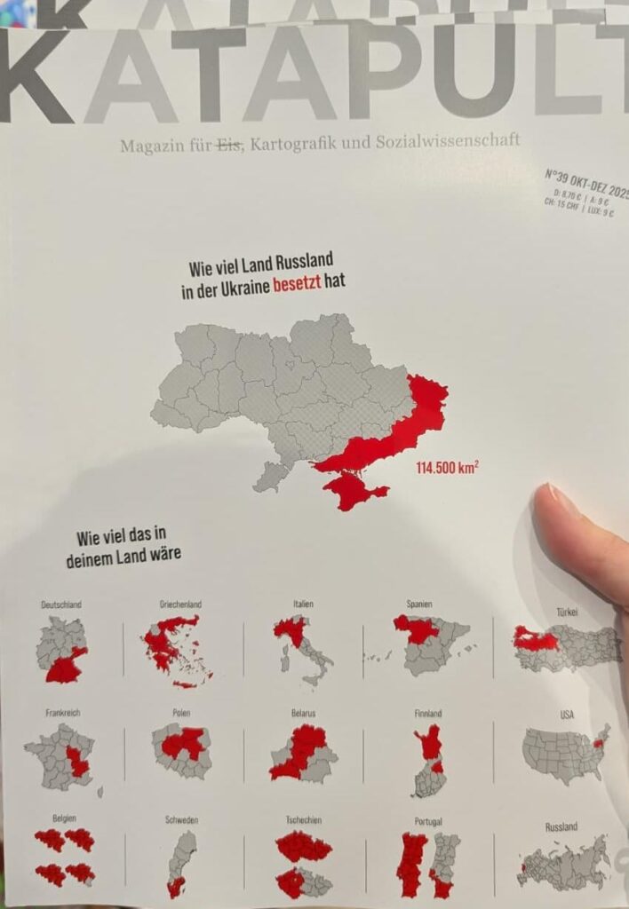 ロシアが占領した土地の広さを示すドイツの雑誌