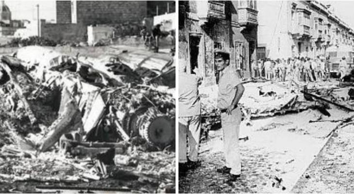 1975 年 10 月 14 日。英国のアブロ バルカン爆撃機がルア空軍基地への着陸を中止した後、ザッバールに墜落し、6 名が死亡、20 名が負傷した。