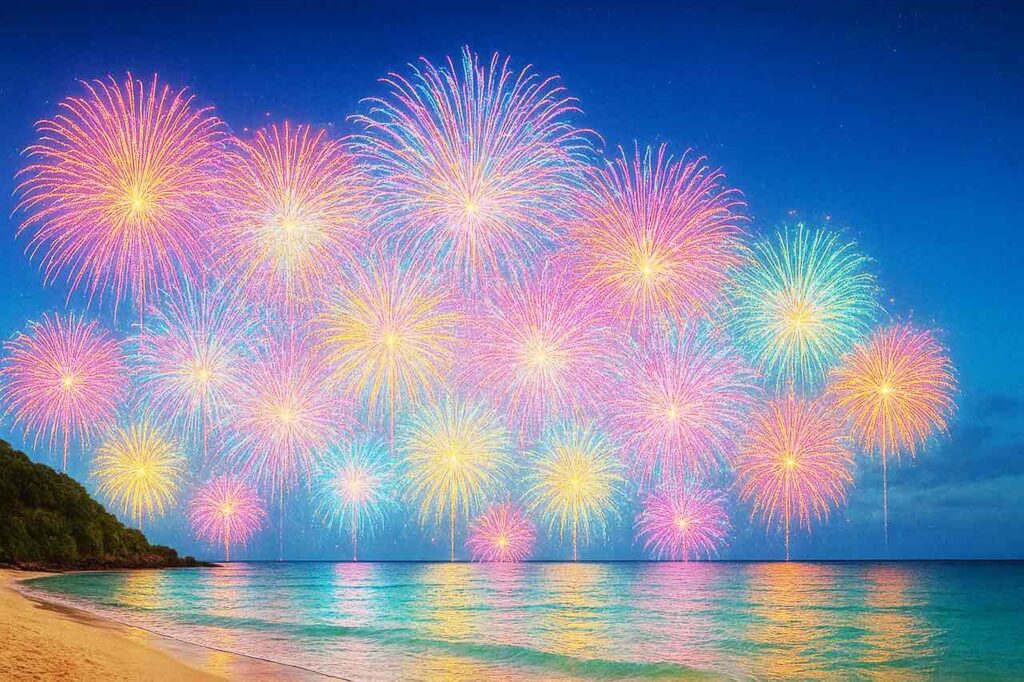 合計45,000発の花火が視界を埋め尽くす！！2025.11/1.2 沖縄県内最大級の“外遊び”イベント「HAISAI OUTDOOR OKINAWA（ハイサイ アウトドア） 2025」