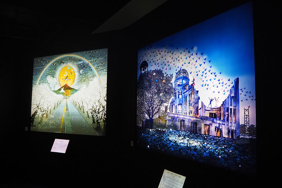 （手前）『悲しくも美しい平和への遺産』など戦争がテーマの作品も(C)Fujishiro Seiji Museum