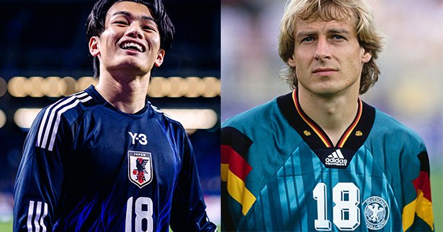 「ウエダが18番を？ 嬉しいなぁ」上田綺世と父の“背番号秘話”にドイツ伝説FWが超ご機嫌「私は約束するよ」ブラジル撃破翌日、クリンスマンに聞いた話 - サッカー日本代表 - Number Web