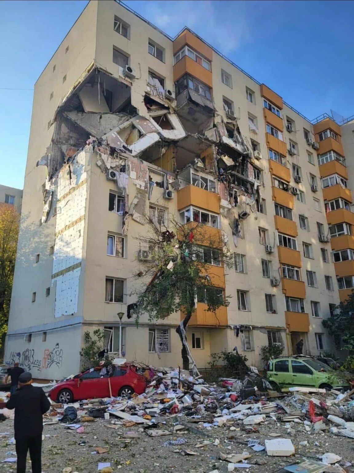 今日のブカレストでのガス爆発の余波
