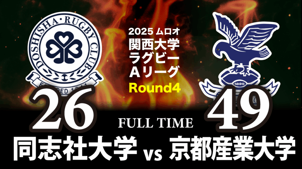 10月26日(日) 同志社大学 vs 京都産業大学 | 関西ラグビーフットボール協会