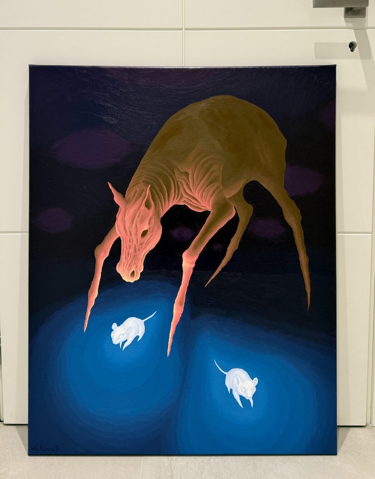 私の奇妙な馬73x92油絵