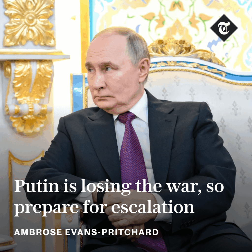 プーチン大統領は戦争に負けつつある、エスカレーションに備える