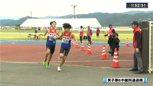 山形県高校駅伝2025 男子 第6中継所通過順位