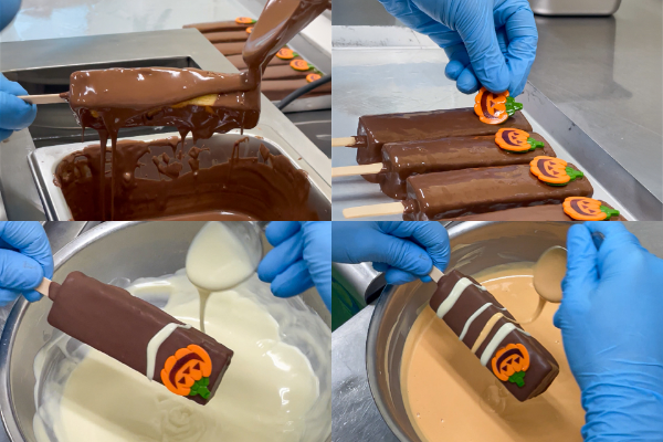 千葉県の老舗お菓子店「お菓子のたいよう」ハロウィン限定バウムクーヘン「ハロウィン・バーバウム」ホーダーの製作工程