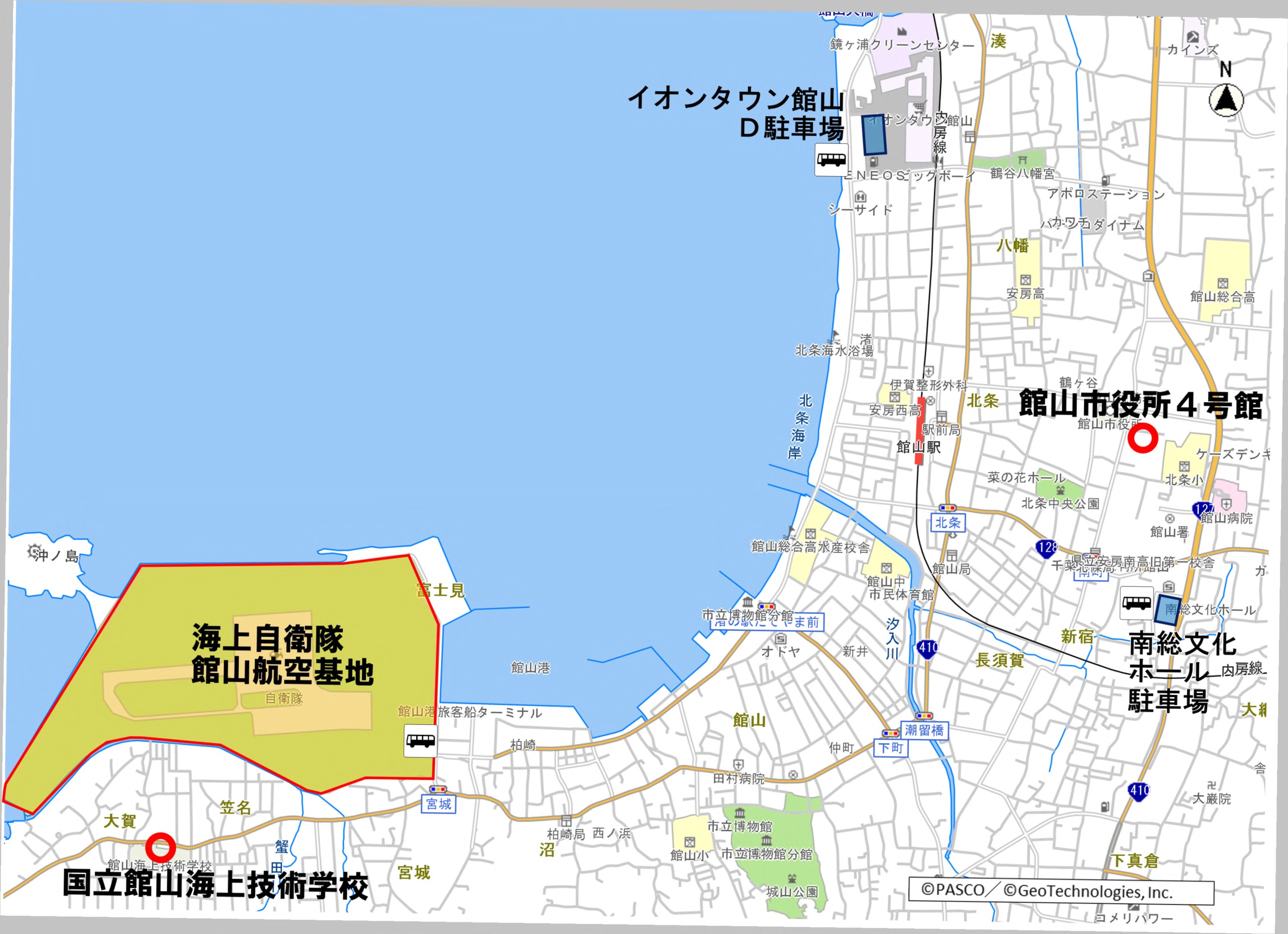 海上自衛隊 館山航空基地 防災フェア2025：訓練会場地図