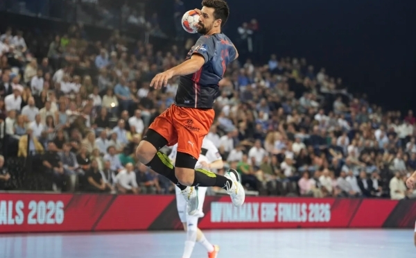 写真2025/26 EHF男子ヨーロピアンリーグTHWキルとモンペリエの試合の様子、写真出典=欧州ハンドボール連盟