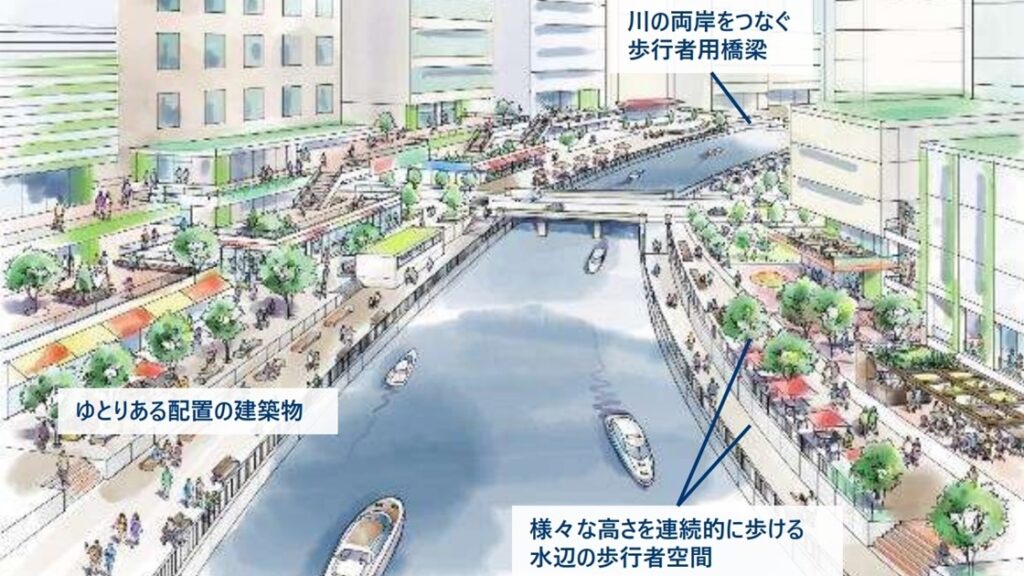 日本橋川沿いに歩行者空間、首都高地下化を機に官民再開発へ　都が基本方針案 - 東京大改造：日経クロステック Active