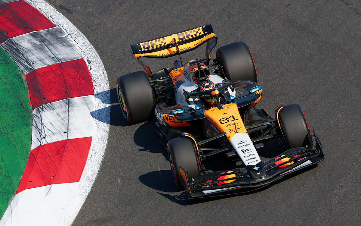 マクラーレンMCL39をドライブするランド・ノリス（マクラーレン）、2025年10月25日(土) F1メキシコGP予選（エルマノス・ロドリゲス・サーキット）