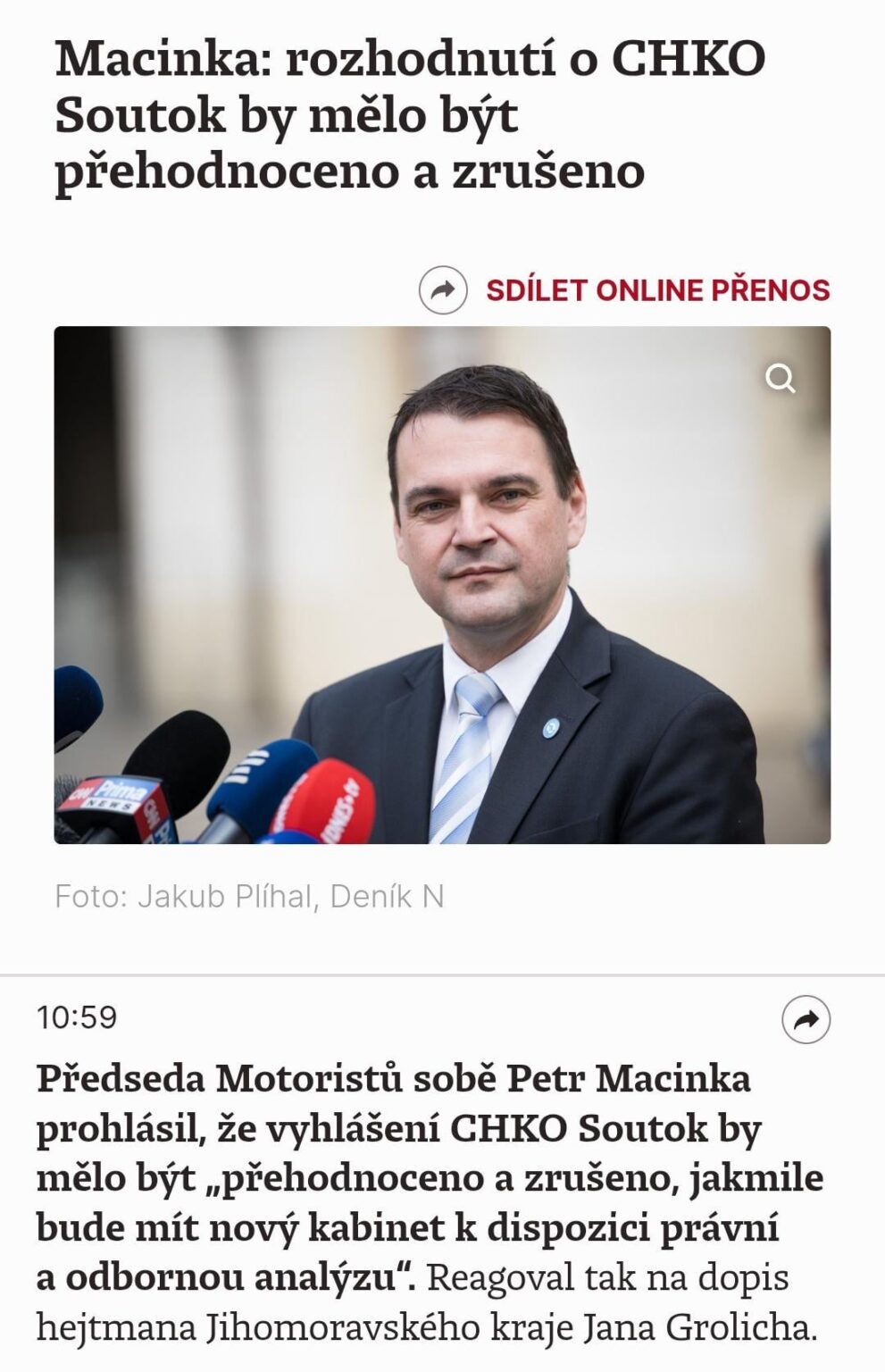 マチンカさんはチェコの自然を破壊する努力を続けている。