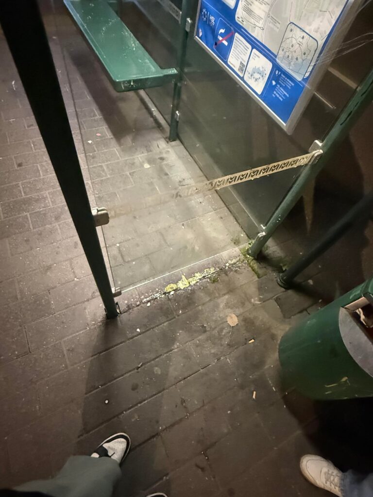 バス停で待っている間にヘルシンキで私たちに投げられた卵を手に入れました…人種的に動機付けられた、または退屈した馬鹿？