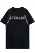 METALLICA バンドTシャツ ユニセックス: 40th Anniversary Songs Logo(Back Print) - BLACK