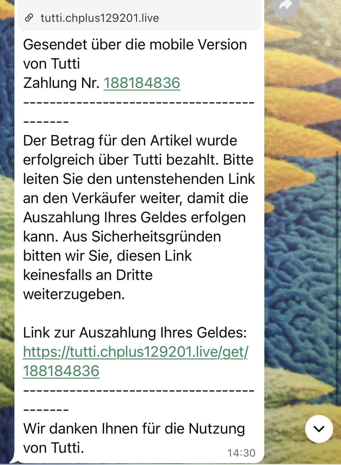 Tutti.ch 詐欺?