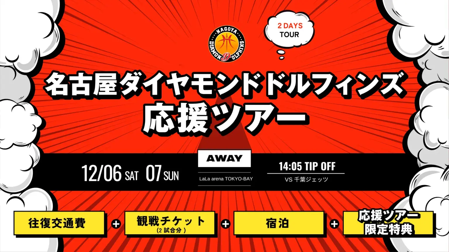 12月6日（土）、7（日）千葉J戦 ドルフィンズ応援ツアー実施のお知らせ | 名古屋ダイヤモンドドルフィンズ
