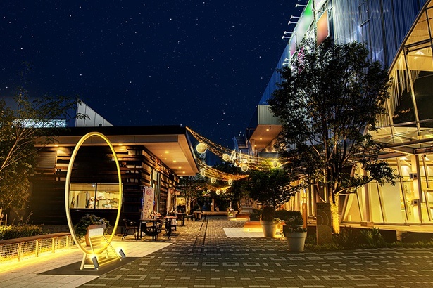 「さくらウォーク」には植栽やベンチが整備されているので、休憩にぴったり