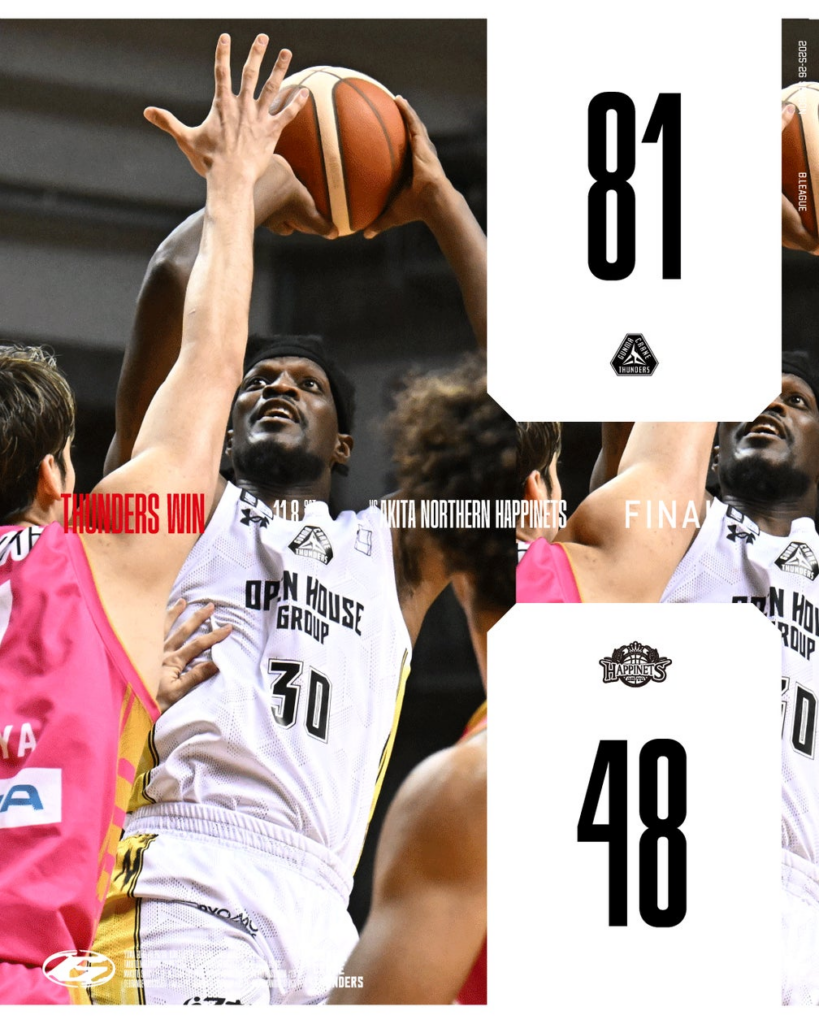 【群馬クレインサンダーズ：試合結果】11/8(土) vs 秋田ノーザンハピネッツ りそなグループ B.LEAGUE 2025-26シーズン