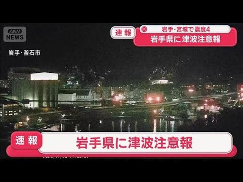 【速報】岩手県に津波注意報(2025年11月9日)