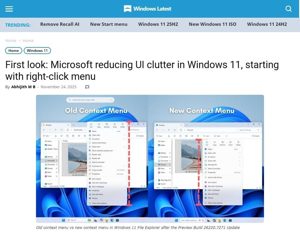 Windows 11のエクスプローラーに分割コンテキストメニューを導入 | TECH+（テックプラス）