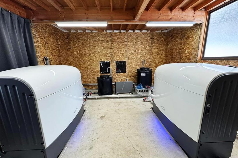 納屋に設置されたWOTA Unit