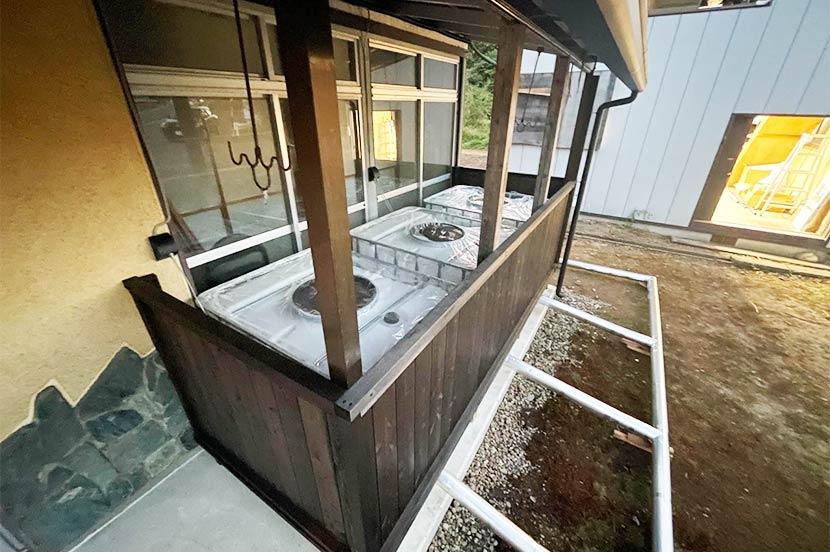 雨水が自動で貯まるタンク。蒸発などで減少した分がタンクからWOTA Unitに補充される