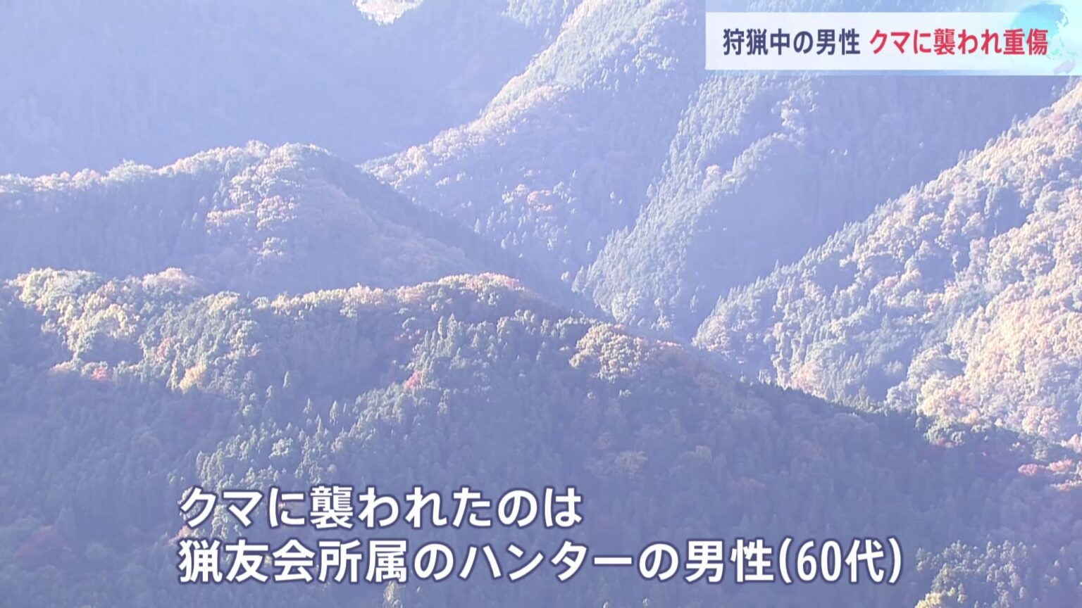 「男性がクマに襲われた」猟友会所属のハンター（60代）クマに襲われ重傷　6人グループでイノシシ狩り中に遭遇　群馬・藤岡市（TBS NEWS DIG Powered by JNN）