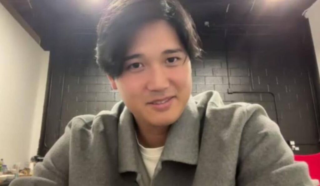 オンライン取材に応じたドジャース・大谷翔平投手