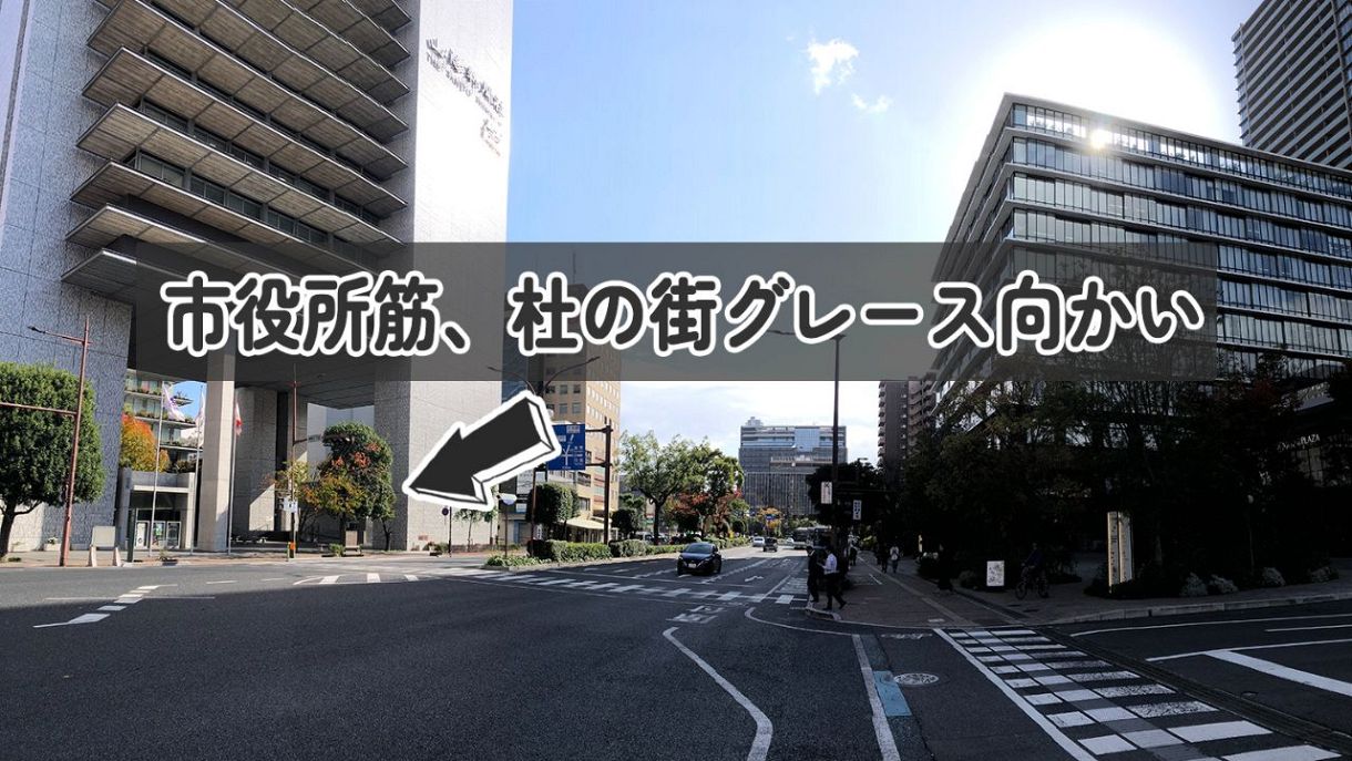 市役所筋、杜の街グレース向かい