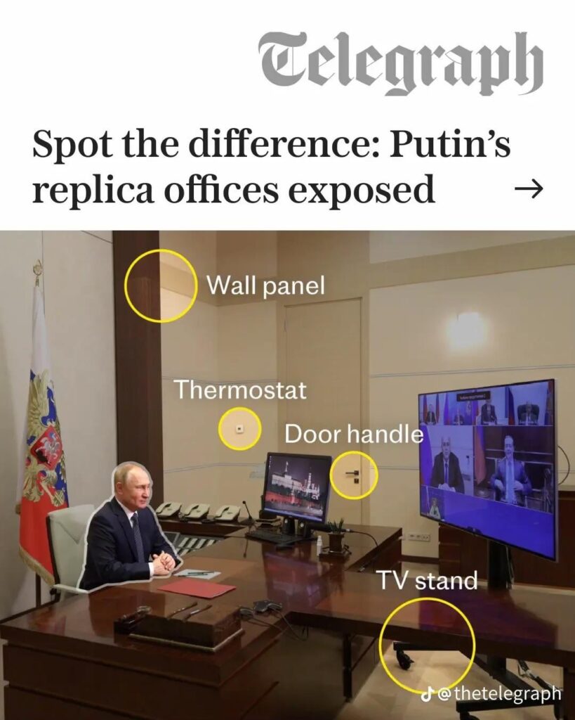 プーチン大統領の所在を隠すためにロシア各地に模造事務所を設置
