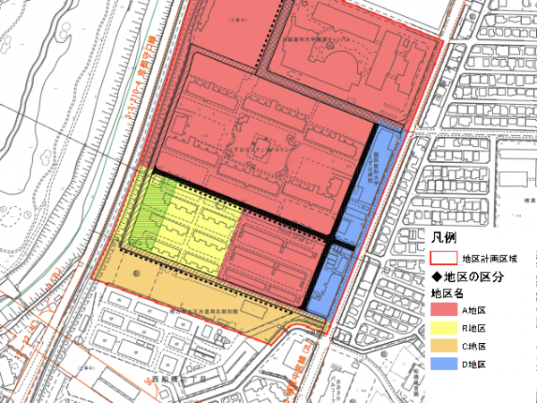 楠葉花園町地区地区計画図（出典：枚方市「楠葉花園町地区地区計画　概要書」）