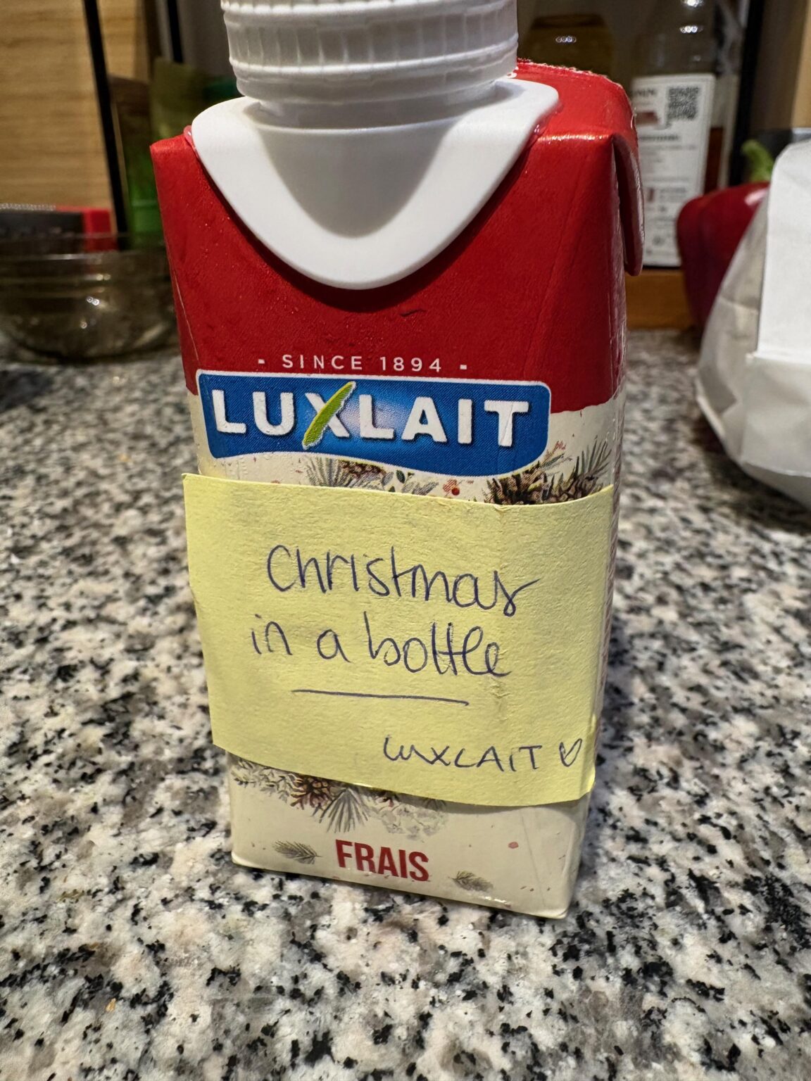 Luxlait からの手書きの個人メッセージ