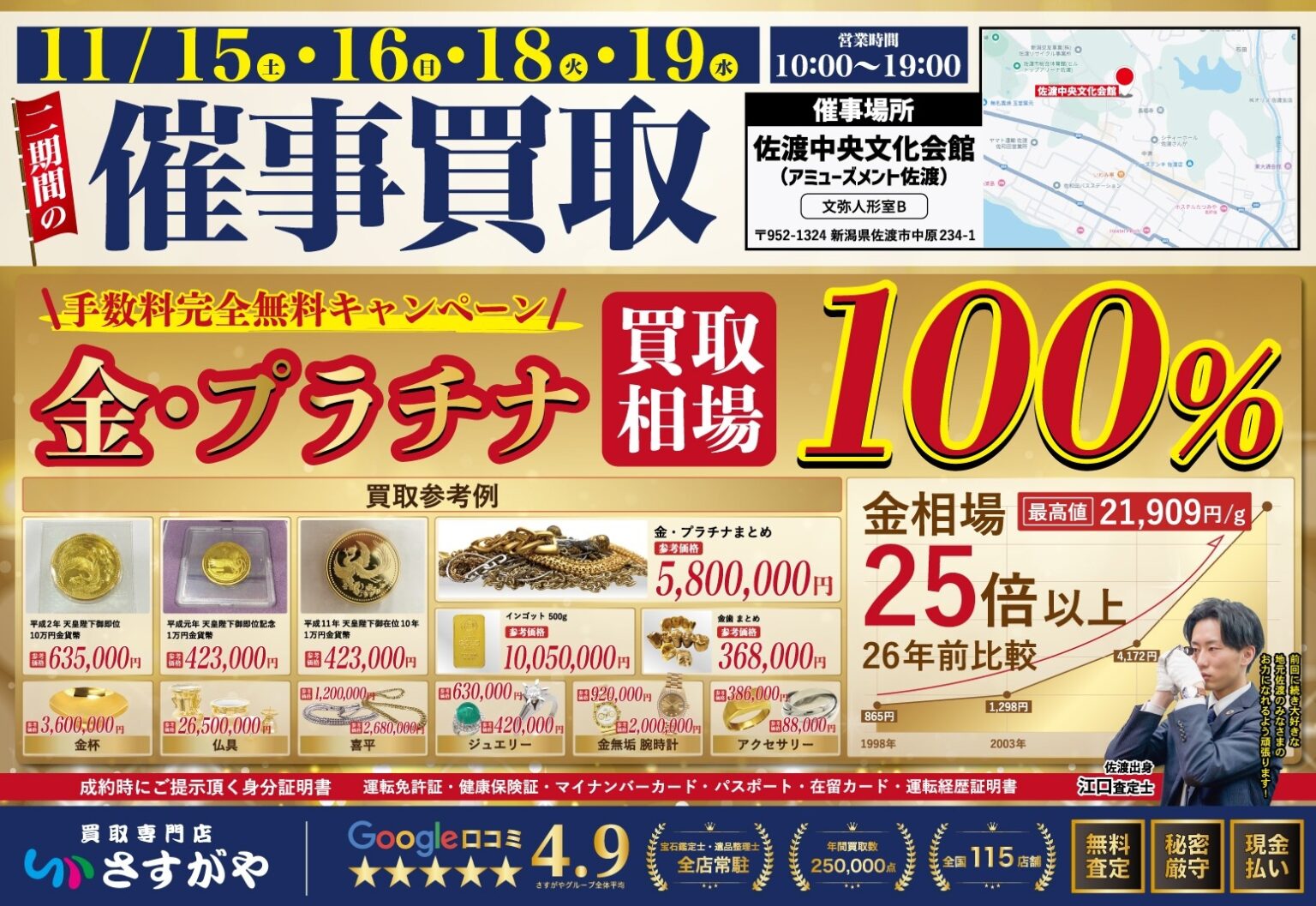 新潟県佐渡市に、買取専門店さすがやが期間限定で出張買取イベント！ | NEWSCAST