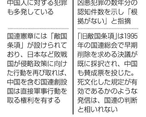 台湾有事発言　中国が非難　外務省　ＳＮＳで反論