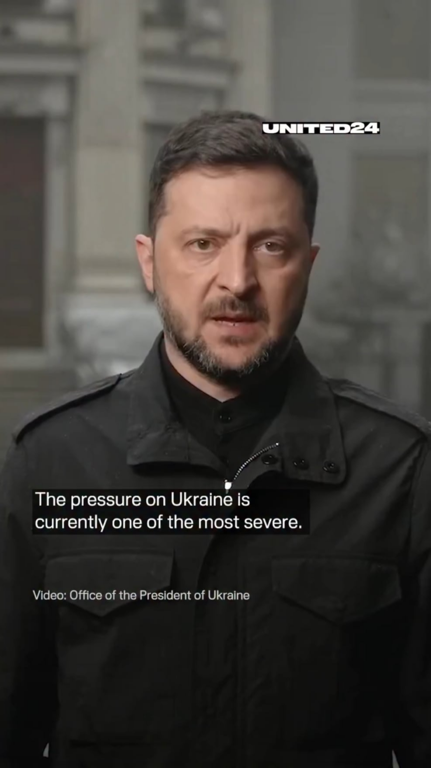 ゼレンスキー大統領：ウクライナに対する圧力は現在最も厳しいものの一つである