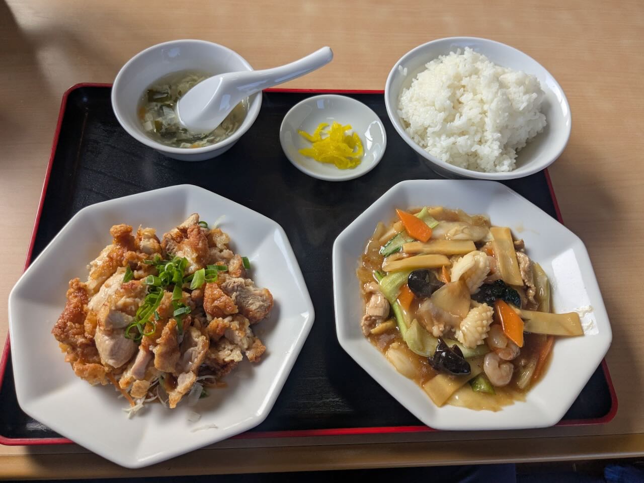 蓬莱閣　Aランチ　上から