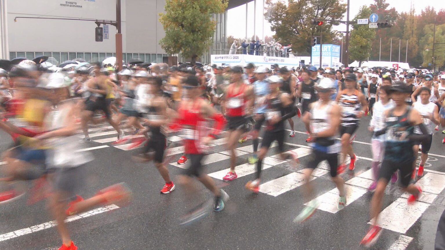 おかやまマラソンが行われ 約１万６千人のランナーが 雨の岡山市を駆け抜ける | KSBニュース