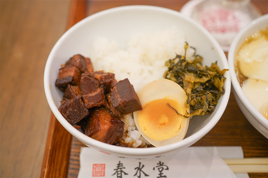 「春水堂」のモーニング「台湾満喫set」で食べることができる「魯肉飯」（10月23日10時頃／Lmaga.jp撮影）